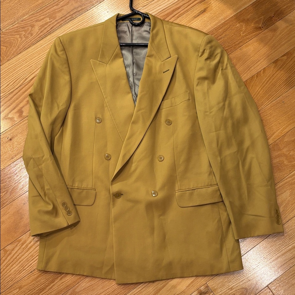 Men's Double-Breasted Sport Coat Blazer - Mustard